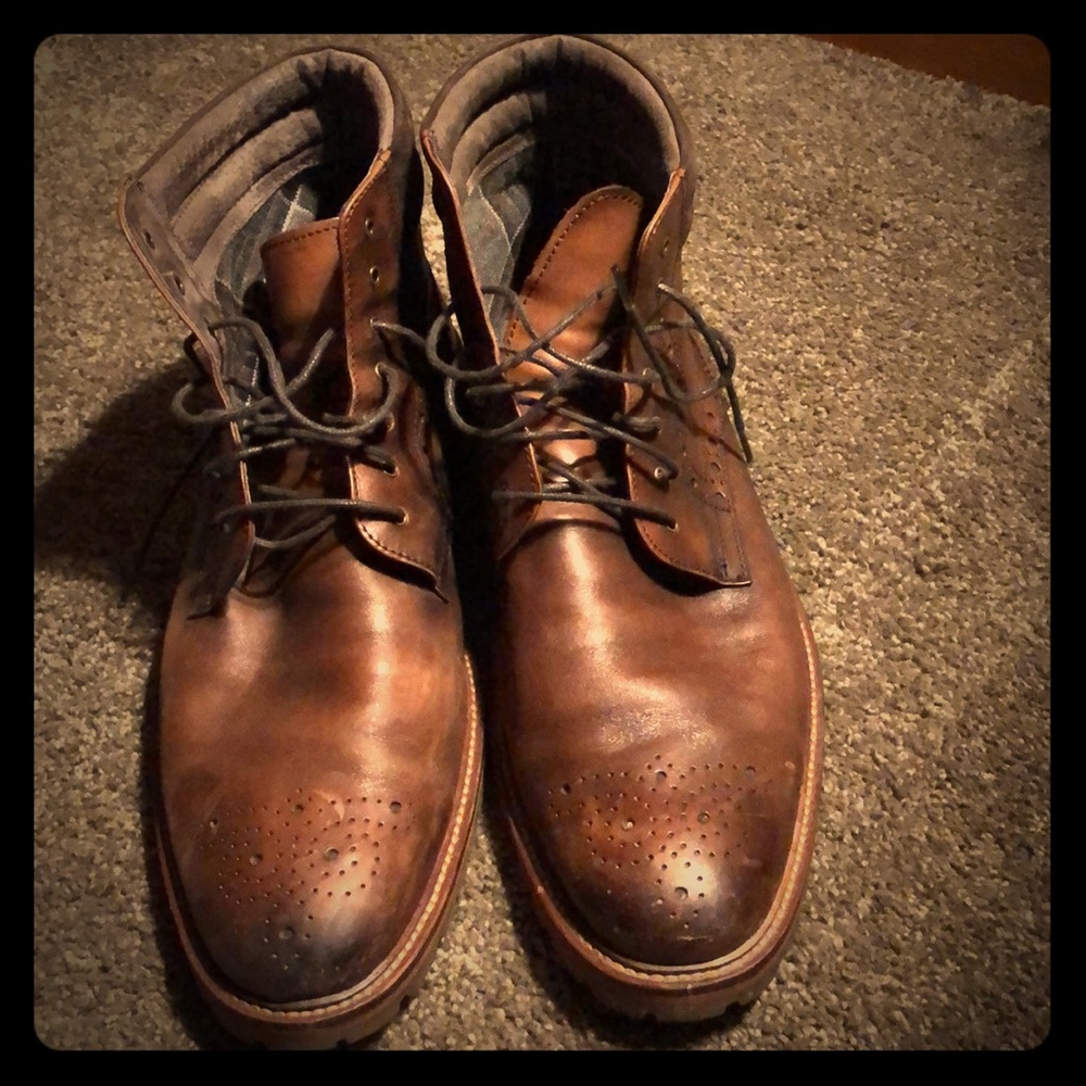 Johnson & Murphy leather boots.